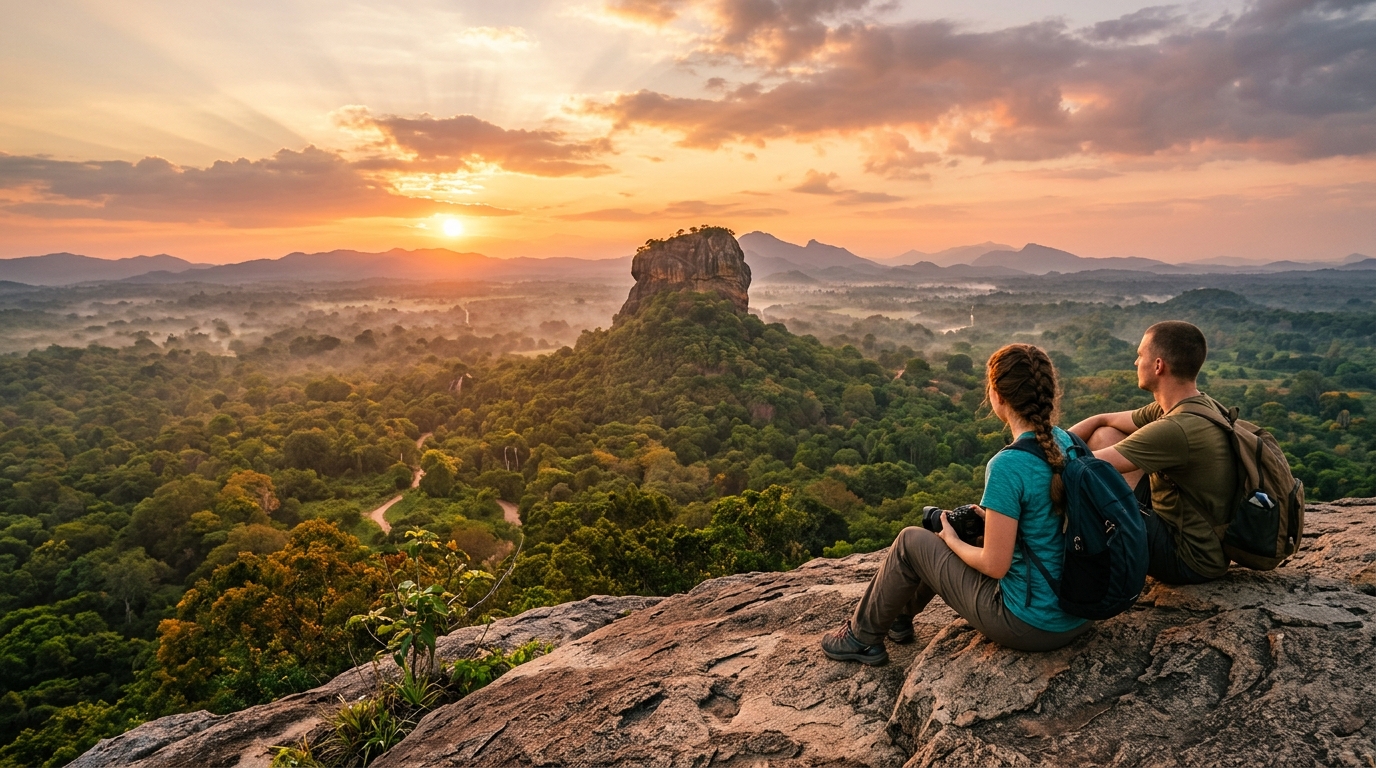 Sigiriya Rock Fortress panoramic view, Sri Lanka